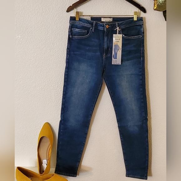 Blue Push Up Skinny Jeans - Size 30 - Picture 4 of 5